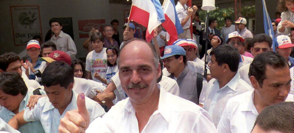 Cristiani during the 1994 presidential elections