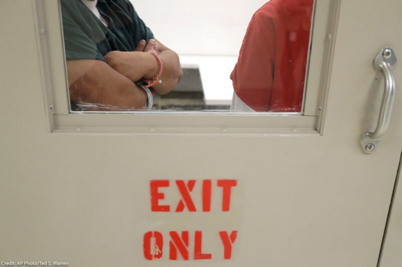 prison door says Exit Only